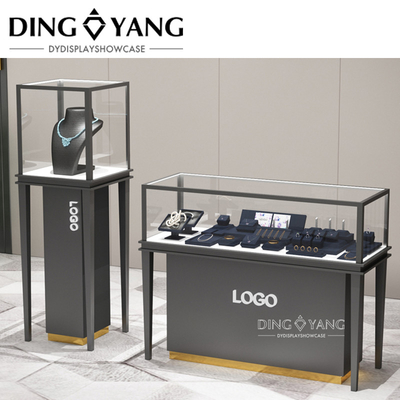 Fashion Beautiful Appearance Firm Structure Jewelry Display Store Counter With Low Power Consumption Lights Systems