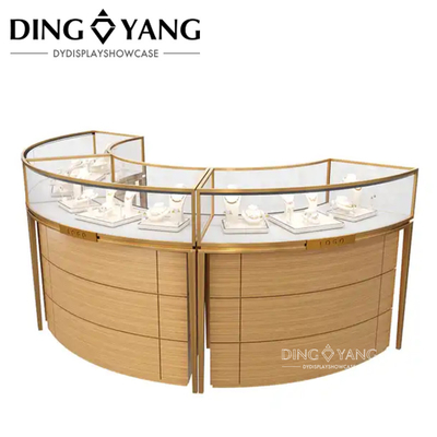 Custom Made Jewellery Display Counter , Beautiful Appearance Firm Structure , Customize Different Light Sources