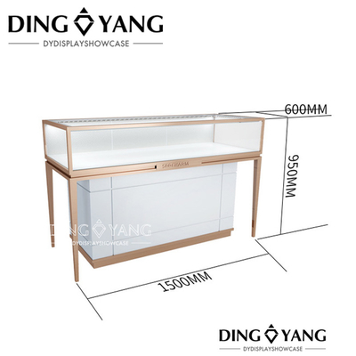 No Installation Beautiful Appearance Glass Wooden Jewlery Counter Displays