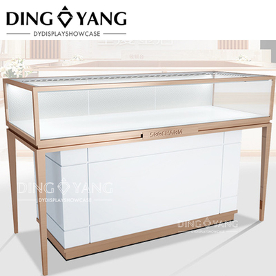No Installation Beautiful Appearance Glass Wooden Jewlery Counter Displays