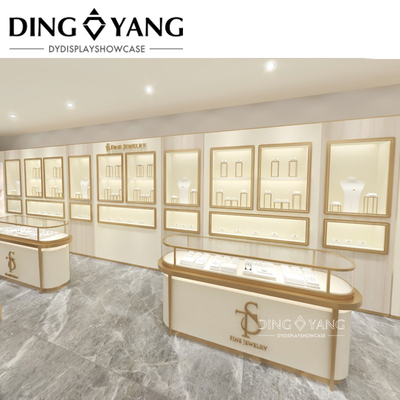 Brushed Stainless Steel Jewelry Shop Interior Design With Custom Color Size