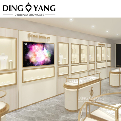Brushed Stainless Steel Jewelry Shop Interior Design With Custom Color Size