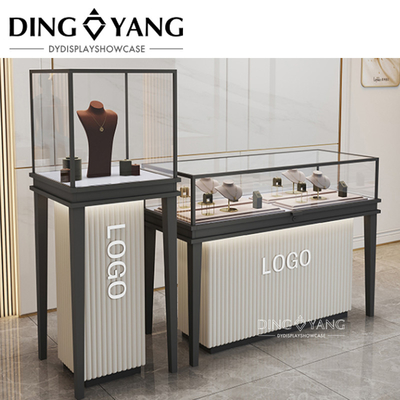 Custom Jewelry Store Showcases With Storage Cabinet Metal Frame Output Voltage 12 V And Can Be Used Directly