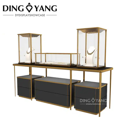 Modern Fashion Style Glass Luxury Upscale Jewellery Shop Showcase With Low Power Consumption Lights