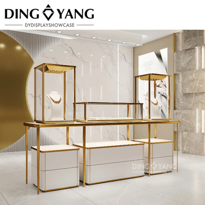 Modern Fashion Style Glass Luxury Upscale Jewellery Shop Showcase With Low Power Consumption Lights