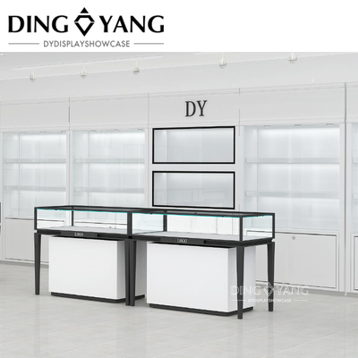 Custom Modern Fashion Style Black White Jewellery Showcase Cabinets No Installation