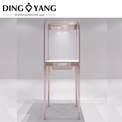 Lockable Lighted Glass Retail Jewelry Display Cases Customized Light Colors