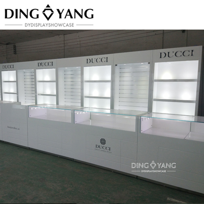 Modern Fashion Style Full White Wood Jewelry Counter Display No Installation