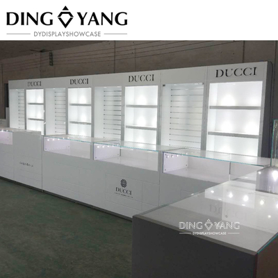 Modern Fashion Style Full White Wood Jewelry Counter Display No Installation