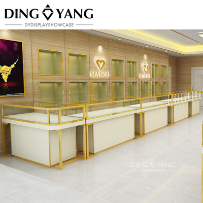 Nice Fashion Popular Retail Gold Jewelry Display Counter DesignNo Installation