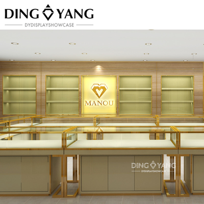 Nice Fashion Popular Retail Gold Jewelry Display Counter DesignNo Installation