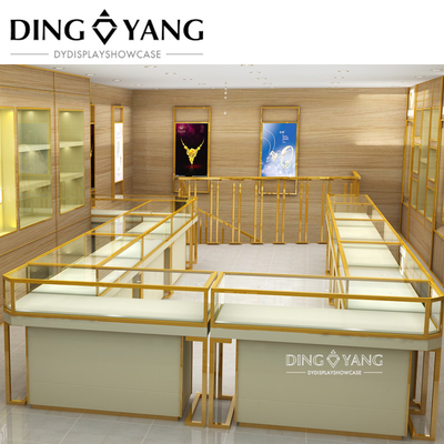 Nice Fashion Popular Retail Gold Jewelry Display Counter DesignNo Installation