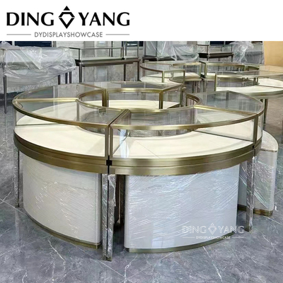 Modern Fashion Style Round Jewelry Store Showcase No Installation With Low Power Consumption Lights