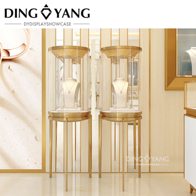 Modern Fashion Style Tall Round Jewelry Display Case No Installation And Can Be Used Directly