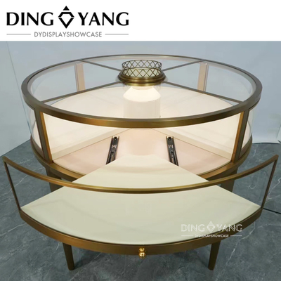 Fashion Round Jewelry Display Cases, Metal Frame Output Voltage 12 V Used Directly