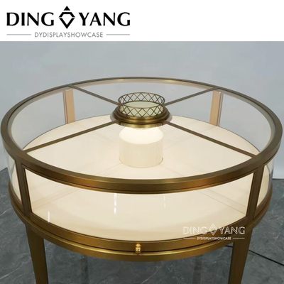 Fashion Round Jewelry Display Cases, Metal Frame Output Voltage 12 V Used Directly