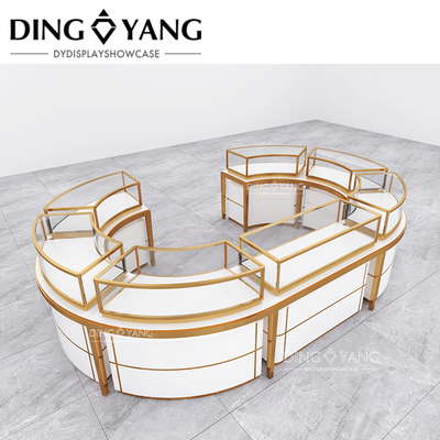 High End Big Center Island Showcase Jewelry Display Customize Factory, Offer One-Stop Solution Service And 3D Designing