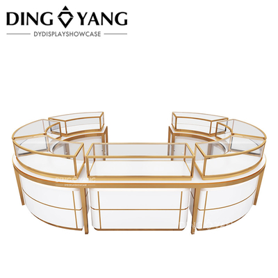 High End Big Center Island Showcase Jewelry Display Customize Factory, Offer One-Stop Solution Service And 3D Designing