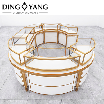 High End Big Center Island Showcase Jewelry Display Customize Factory, Offer One-Stop Solution Service And 3D Designing