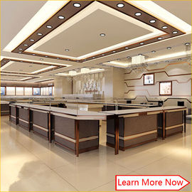Elegant 3d rendering customized glass jewellery shop counter design