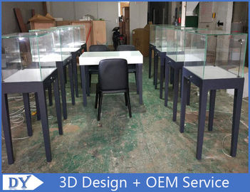 Manufacturer supplier modern simple style wooden gray color museum exhibit cases with lights