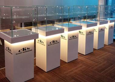 Elegant Wooden Glass Display Cabinets Pre - Assembled Structure With LED Lighting