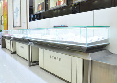 Fashion Jewellery Display Counter / Jewelry Store Fixtures Customized Logo