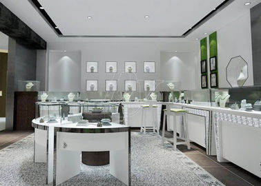 Modern White Color Round Circle Jewellery Display Counter / Retail Display Cases