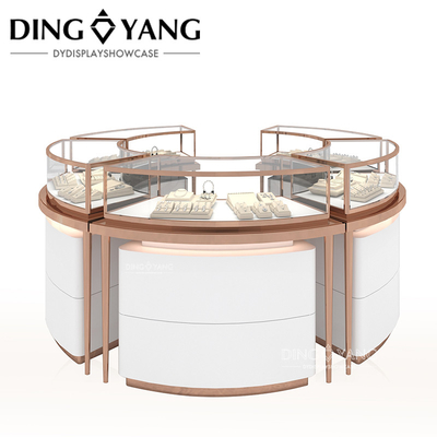 Rose Golden Custom Glass Jewellery Display Cabinet With Good Quality And Good Price, Showcases Factory Directly Sell