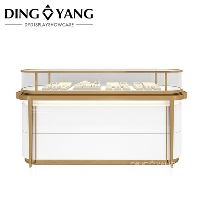 Round Wood Glass Showcase For Jewelry, High End Jewelry Showcase Customization Factory Exquisite Quality And Good Price