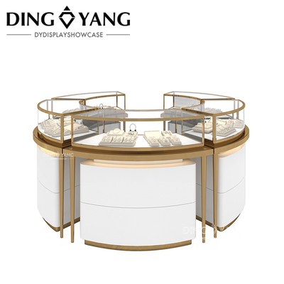 Round Wood Glass Showcase For Jewelry, High End Jewelry Showcase Customization Factory Exquisite Quality And Good Price