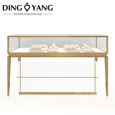 Round Wood Glass Showcase For Jewelry, High End Jewelry Showcase Customization Factory Exquisite Quality And Good Price