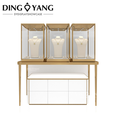 Round Wood Glass Showcase For Jewelry, High End Jewelry Showcase Customization Factory Exquisite Quality And Good Price