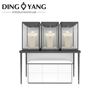 High End Wood Glass Jewelry Display Case Lighting, Showcases Factory Manufacturer, High Quality With Affordable Price