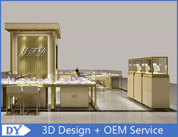 OEM Custom Luxury Glass Jewelry Showcase Counter With Led