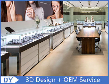 High End Stainless Steel Frame Jewelry Display Counter with Glass