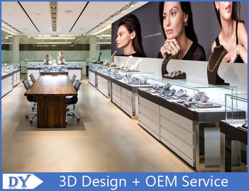 High End Stainless Steel Frame Jewelry Display Counter with Glass