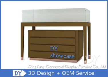 Wood Jewelry Store Pedestal Showcase / Jewelry Counter Fixture