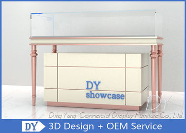 Custom Cream - Colored Jewelry Showcase Display / Jewelry Store Fixtures