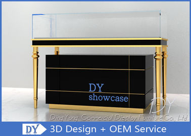 Luxury Black Glass Jewellery Display Cabinet With Logo Customized