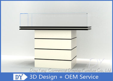 Simple Fashion Wood Glass Jewellery Display Table / Jewelry Counter Design