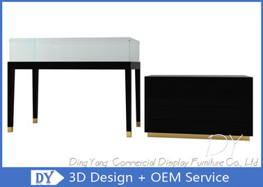 Lxury Wood Black Jewelry Shop Counters / Jewelry Store Showcase