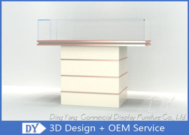 Simple Fashion Wood Glass Jewellery Display Table / Jewelry Counter Design
