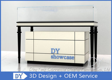 Custom Cream - Colored Jewelry Showcase Display / Jewelry Store Fixtures