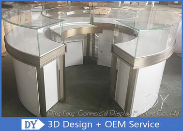 Round Shop S / S Glass Jewelry Display Cases 1325 X 550 X 1000 MM