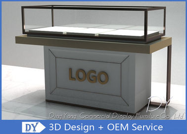 Half Stain Steel Frame Glass Jewelry Display Case With Custom Logo
