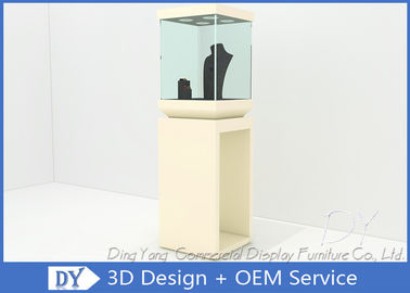 Modern Black Wooden Glass Jewelry Tower Display Cases For Window Display