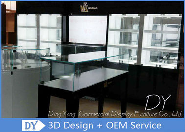 Fully Pre Assembly Modern Jewelry Showcases With MDF Wood + Glass + Lights