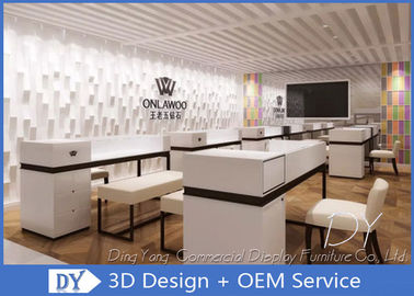 High End Wood Stain Steel Luxury Jewelry Store Furniture With Cabinets