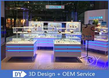 OEM Unique Jewelry Showcase Display Spray Painting / Jewelry Store Display Cases